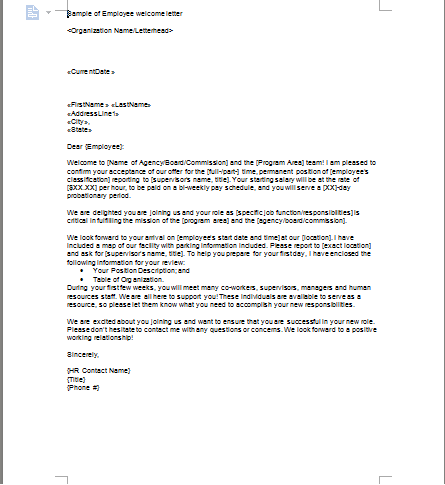 Employee Farewell Letter Template